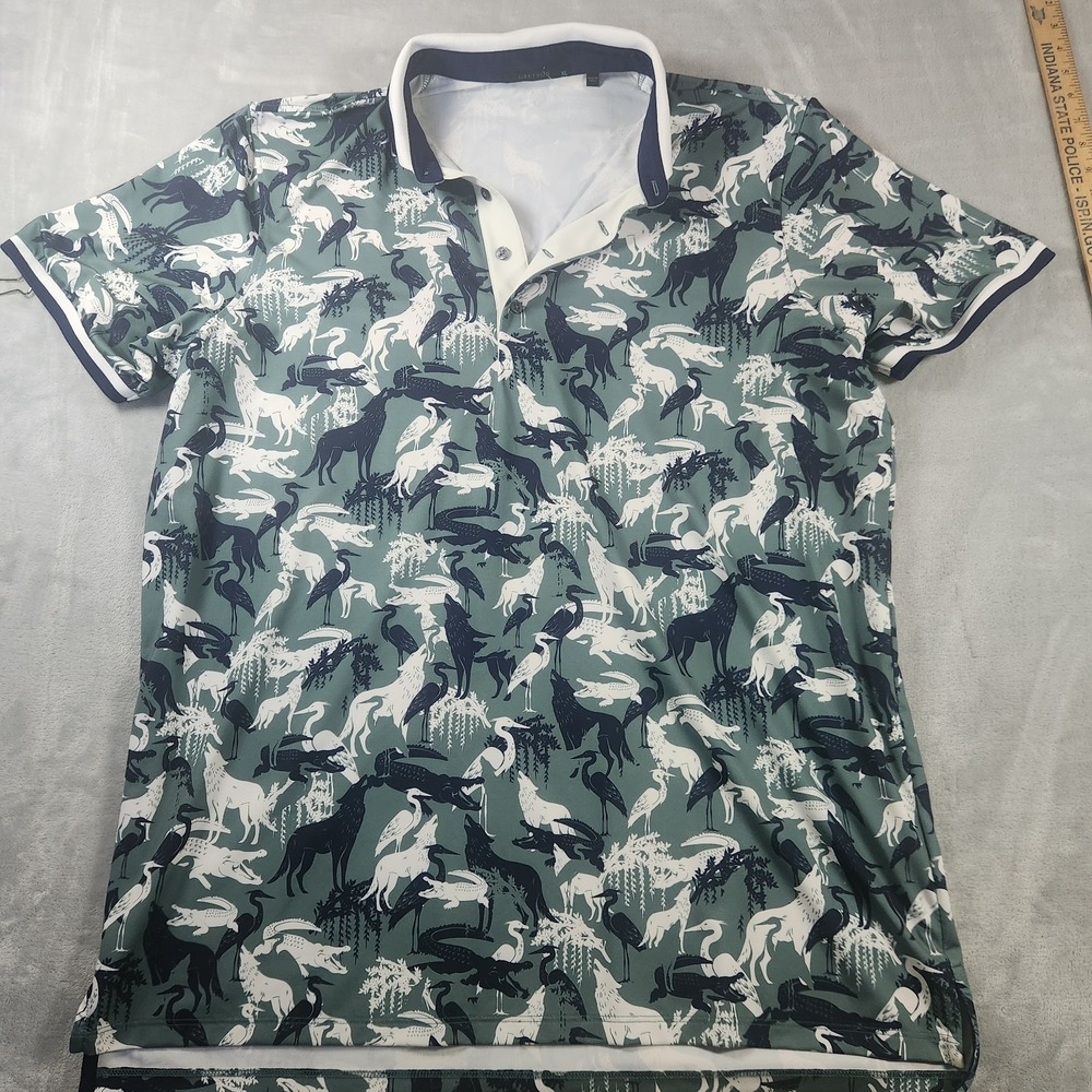 Greyson Golf Shirt Polo Shadows of the Marsh Print XL Multicolor